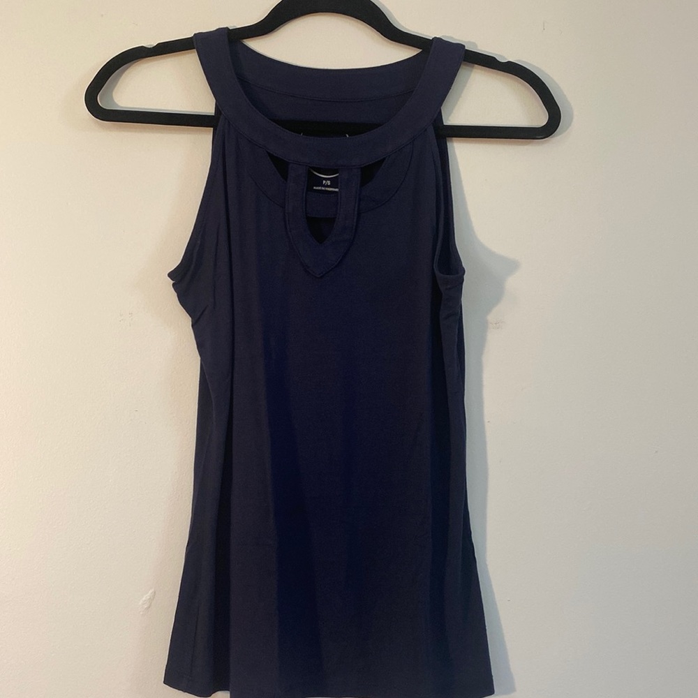 INC International Concepts Sleeveless Navy Top | PS